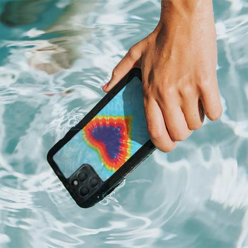 Liquid Blue Tie Dye Heart iPhone 11 Pro Max Waterproof Case