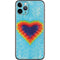 Liquid Blue Tie Dye Heart iPhone 11 Pro Skin