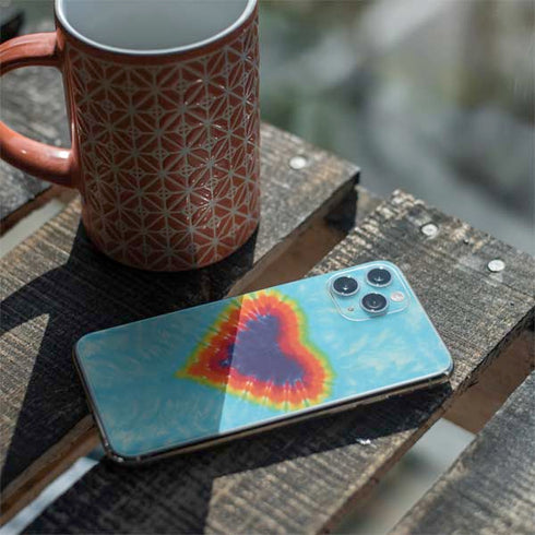 Liquid Blue Tie Dye Heart iPhone 11 Pro Skin
