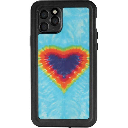Liquid Blue Tie Dye Heart iPhone 11 Pro Waterproof Case