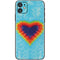 Liquid Blue Tie Dye Heart iPhone 11 Skin