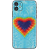 Liquid Blue Tie Dye Heart iPhone 11 Skin