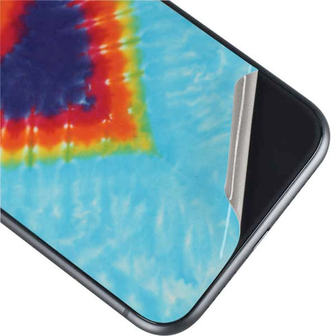 Liquid Blue Tie Dye Heart iPhone 11 Skin