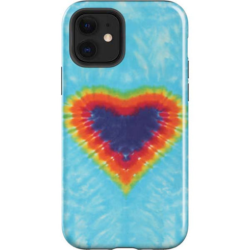 Liquid Blue Tie Dye Heart iPhone 12 Impact Case