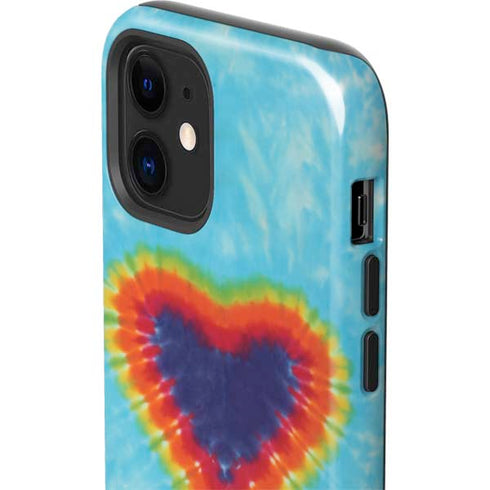 Liquid Blue Tie Dye Heart iPhone 12 Impact Case