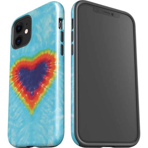 Liquid Blue Tie Dye Heart iPhone 12 Impact Case