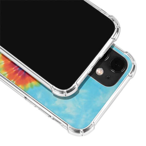 Liquid Blue Tie Dye Heart iPhone 12 Mini Clear Case