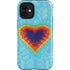 Liquid Blue Tie Dye Heart iPhone 12 Mini Impact Case