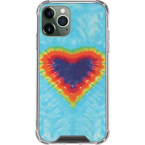 Liquid Blue Tie Dye Heart iPhone 12 Pro Clear Case