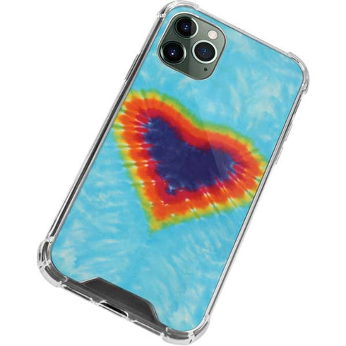 Liquid Blue Tie Dye Heart iPhone 12 Pro Max Clear Case