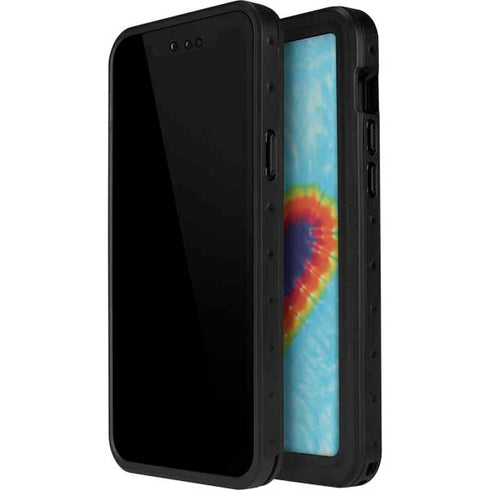 Liquid Blue Tie Dye Heart iPhone 12 Pro Waterproof Case