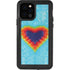 Liquid Blue Tie Dye Heart iPhone 12 Pro Waterproof Case
