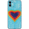 Liquid Blue Tie Dye Heart iPhone 12 Skin