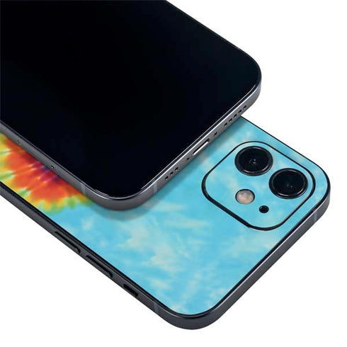 Liquid Blue Tie Dye Heart iPhone 12 Skin