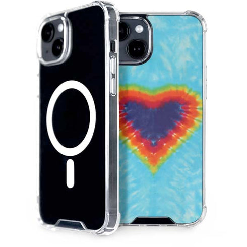 Liquid Blue Tie Dye Heart iPhone 13 MagSafe Case