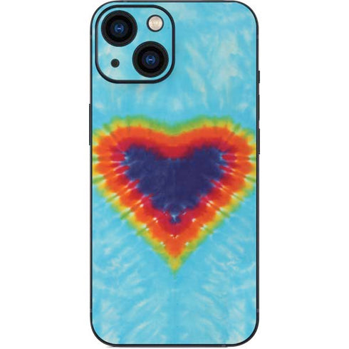 Liquid Blue Tie Dye Heart iPhone 13 Mini Skin
