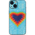 Liquid Blue Tie Dye Heart iPhone 13 Mini Skin