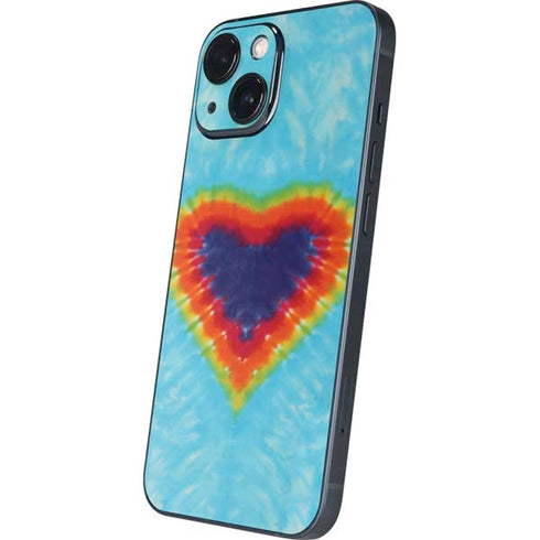 Liquid Blue Tie Dye Heart iPhone 13 Mini Skin
