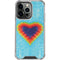 Liquid Blue Tie Dye Heart iPhone 13 Pro Clear Case