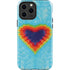 Liquid Blue Tie Dye Heart iPhone 13 Pro Max Impact Case
