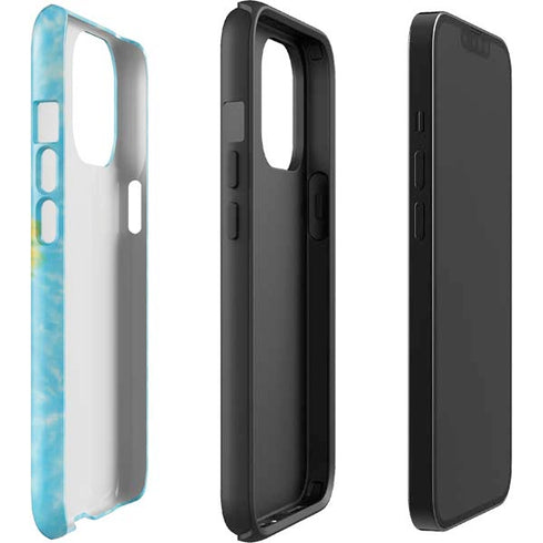 Liquid Blue Tie Dye Heart iPhone 13 Pro Max Impact Case