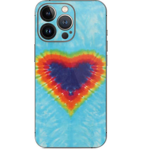 Liquid Blue Tie Dye Heart iPhone 13 Pro Skin