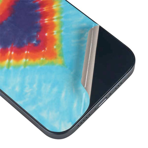 Liquid Blue Tie Dye Heart iPhone 13 Skin