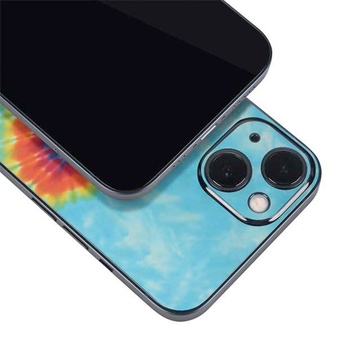 Liquid Blue Tie Dye Heart iPhone 13 Skin