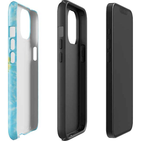 Liquid Blue Tie Dye Heart iPhone 14 Plus Impact Case