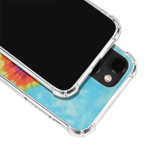 Liquid Blue Tie Dye Heart iPhone 14 Plus Clear Case