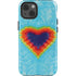 Liquid Blue Tie Dye Heart iPhone 15 Impact Case