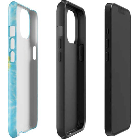 Liquid Blue Tie Dye Heart iPhone 14 Impact Case