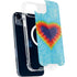 Liquid Blue Tie Dye Heart iPhone 15 Plus MagSafe Case