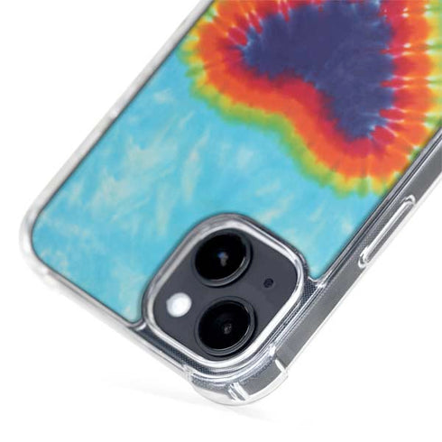 Liquid Blue Tie Dye Heart iPhone 14 Plus MagSafe Case