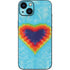 Liquid Blue Tie Dye Heart iPhone 15 Plus Skin