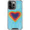 Liquid Blue Tie Dye Heart iPhone 14 Pro Clear Case