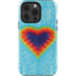 Liquid Blue Tie Dye Heart iPhone 15 Pro Impact Case