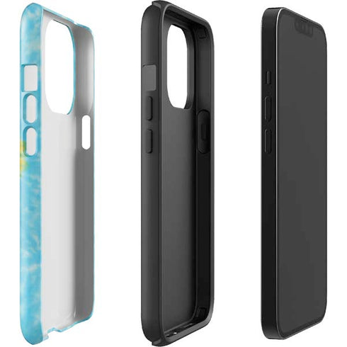Liquid Blue Tie Dye Heart iPhone 14 Pro Impact Case