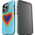 Liquid Blue Tie Dye Heart iPhone 15 Pro Impact Case
