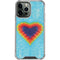 Liquid Blue Tie Dye Heart iPhone 15 Pro Max Clear Case