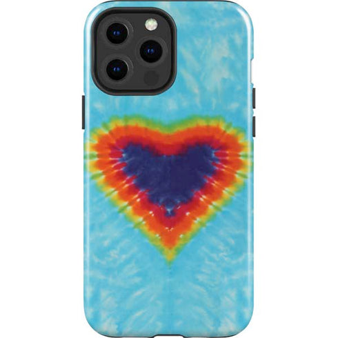 Liquid Blue Tie Dye Heart iPhone 15 Pro Max Impact Case