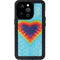 Liquid Blue Tie Dye Heart iPhone 14 Pro Waterproof Case