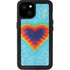 Liquid Blue Tie Dye Heart iPhone 15 Plus Waterproof Case