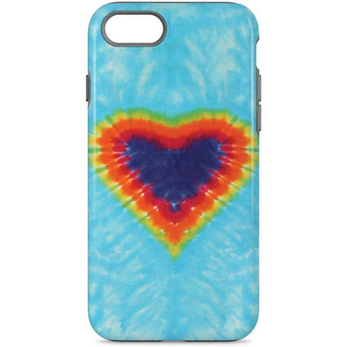 Liquid Blue Tie Dye Heart iPhone 8 Pro Case