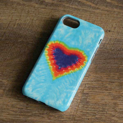 Liquid Blue Tie Dye Heart iPhone 8 Pro Case