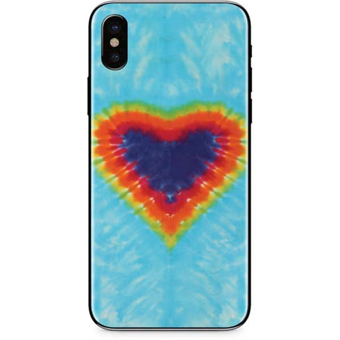 Liquid Blue Tie Dye Heart iPhone 8 Skin