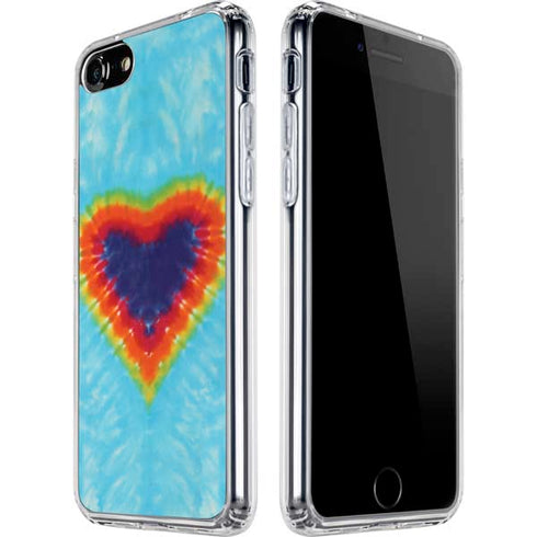 Liquid Blue Tie Dye Heart iPhone SE (2nd & 3rd Gen) Clear Case