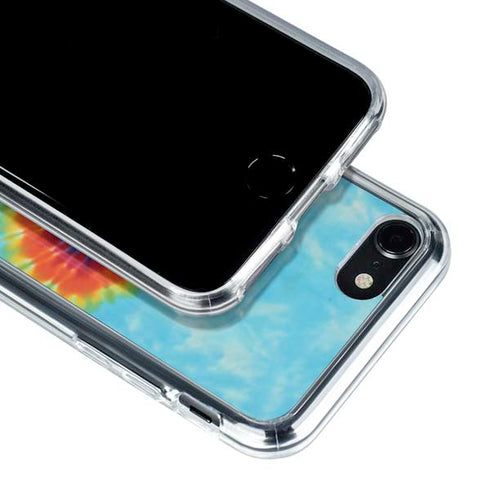 Liquid Blue Tie Dye Heart iPhone SE (2nd & 3rd Gen) Clear Case
