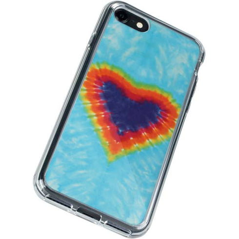Liquid Blue Tie Dye Heart iPhone SE (2nd & 3rd Gen) Clear Case