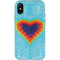 Liquid Blue Tie Dye Heart iPhone X Pro Case